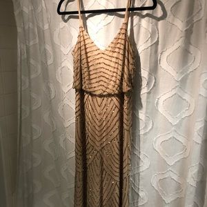 Blush Beaded Bridesmaid Dress